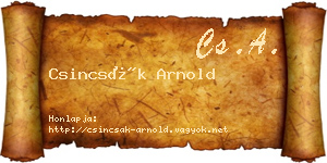 Csincsák Arnold névjegykártya