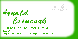 arnold csincsak business card