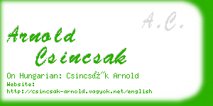 arnold csincsak business card